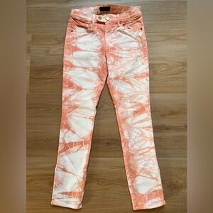 Ramy Brook Katie Mid-Rise Moto Tie Dye Skinny Jeans 27